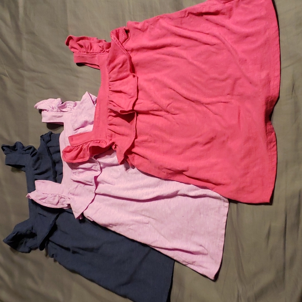 Lot of 3 girls size Med (7/8) Cat & Jack Ruffled Tank Tops